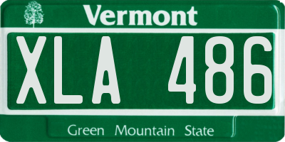 VT license plate XLA486