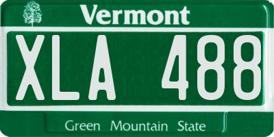VT license plate XLA488