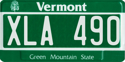 VT license plate XLA490