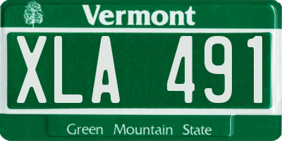 VT license plate XLA491