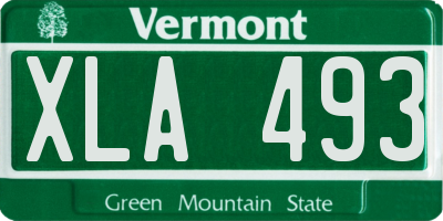 VT license plate XLA493