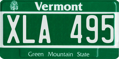 VT license plate XLA495