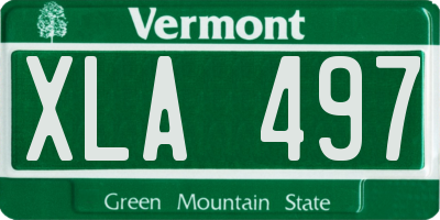 VT license plate XLA497