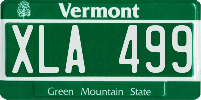 VT license plate XLA499