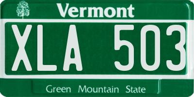 VT license plate XLA503