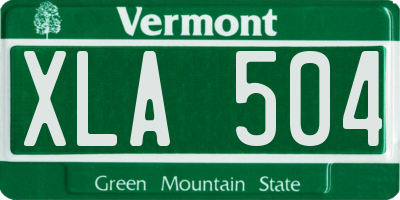 VT license plate XLA504