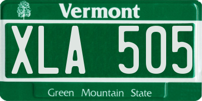 VT license plate XLA505