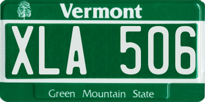 VT license plate XLA506