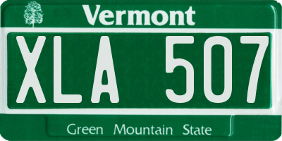 VT license plate XLA507