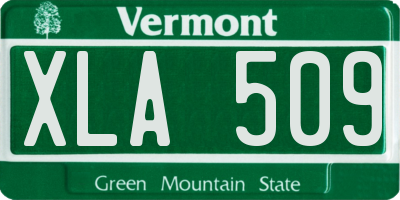 VT license plate XLA509