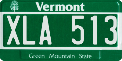 VT license plate XLA513