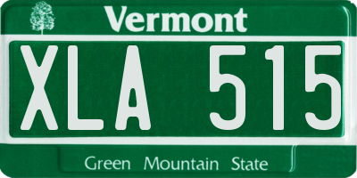 VT license plate XLA515