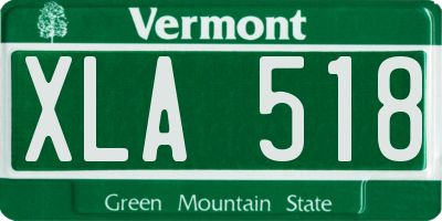 VT license plate XLA518