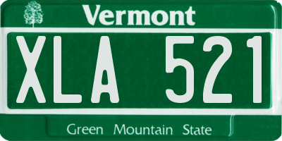 VT license plate XLA521