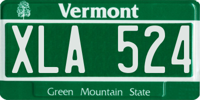 VT license plate XLA524