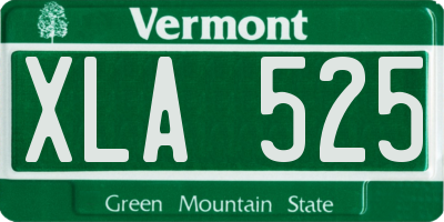 VT license plate XLA525