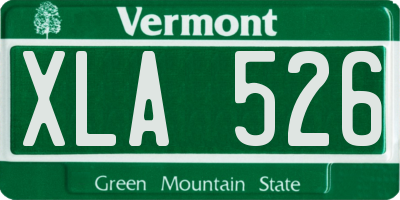 VT license plate XLA526