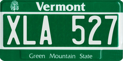 VT license plate XLA527