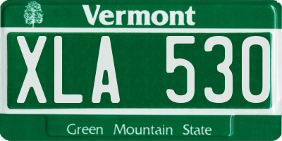 VT license plate XLA530