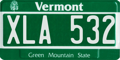 VT license plate XLA532