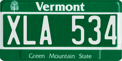 VT license plate XLA534