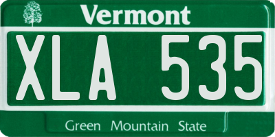 VT license plate XLA535