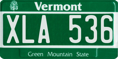 VT license plate XLA536