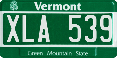 VT license plate XLA539