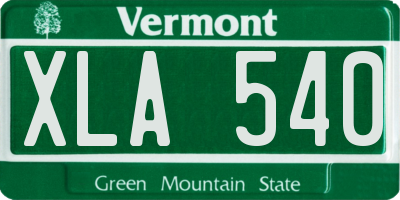 VT license plate XLA540