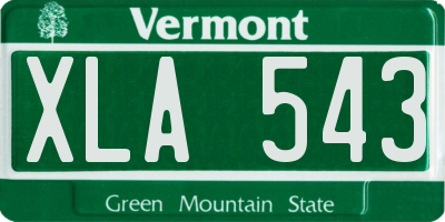 VT license plate XLA543
