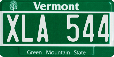 VT license plate XLA544
