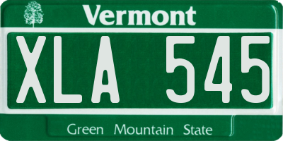VT license plate XLA545