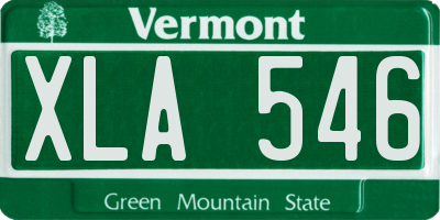 VT license plate XLA546