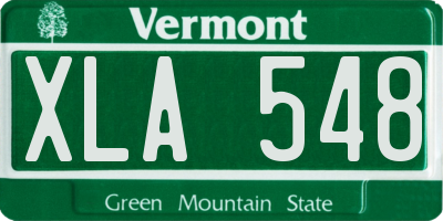 VT license plate XLA548