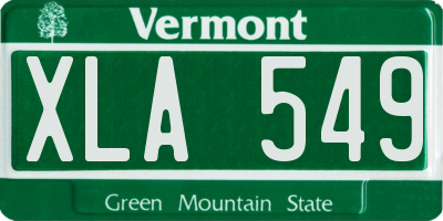 VT license plate XLA549
