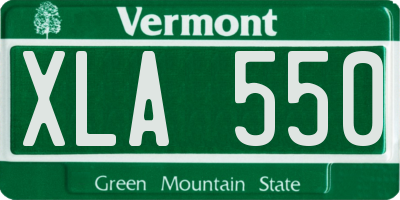 VT license plate XLA550