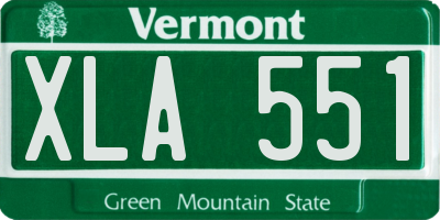 VT license plate XLA551