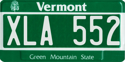 VT license plate XLA552