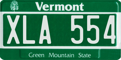 VT license plate XLA554