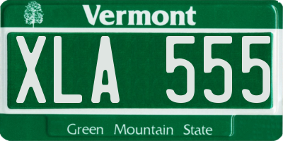 VT license plate XLA555