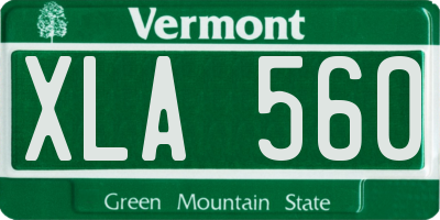 VT license plate XLA560