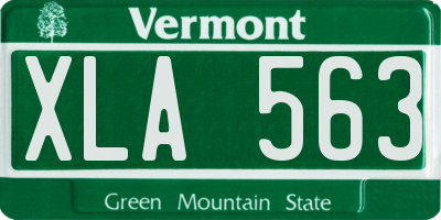 VT license plate XLA563