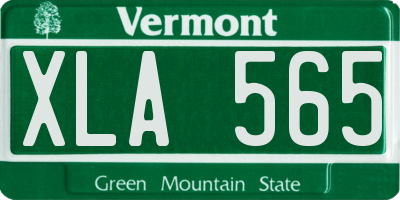 VT license plate XLA565