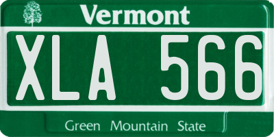 VT license plate XLA566