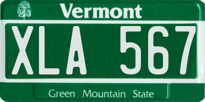 VT license plate XLA567