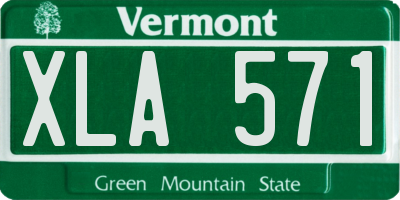 VT license plate XLA571