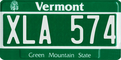 VT license plate XLA574
