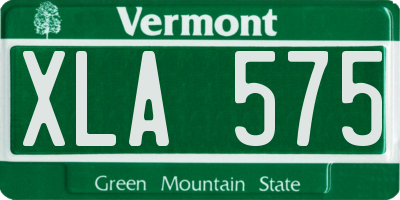VT license plate XLA575