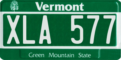 VT license plate XLA577