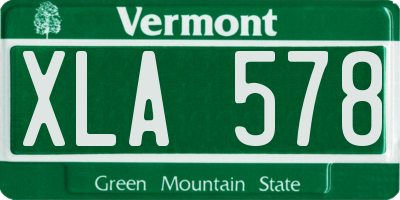 VT license plate XLA578